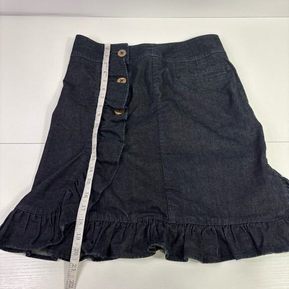 Leifsdottir Charcoal Ruffled Skirt with Button Detail Size Medium RR0844 - Picture 4 of 6